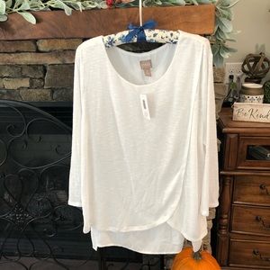Chico’s Tulip 3 Qtr 3/4 Sleeve top. Size 3